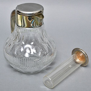 Винтажный Графин - Кувшин на 3.2 литра. Колба для льда, Хрусталь, Silverplated Германия. 