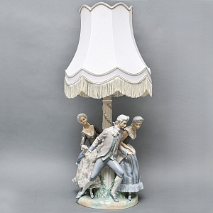  Большая Электрическая Лампа - Светильник «ТАНЕЦ», Фарфор Lladro Испания, 1971 - 1989 годы. 