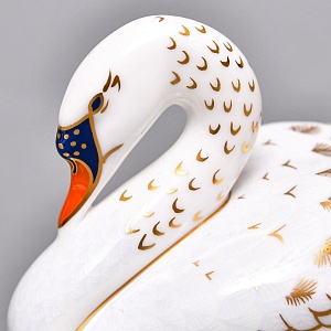 Коллекционное Пресс - Папье, Фарфоровая Статуэтка «ЛЕБЕДЬ», Royal Crown Derby Англия. 