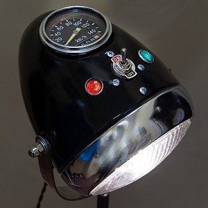 Дизайнерская Электрическая Лампа - Торшер - Светильник «Фара Мотоцикла ИЖ - СССР».