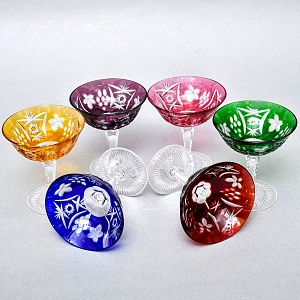 Редкость! Набор Хрустальных Фужеров для Мартини или Шампанского серия «Виноград», NACHTMANN Германия 60 гг. 