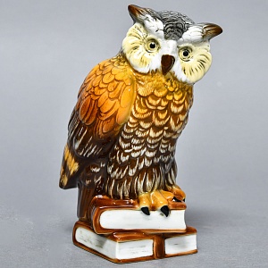 Коллекционная Фарфоровая статуэтка «МУДРАЯ СОВА», Карл Энс / Karl Ens Германия, начало ХХ века. 