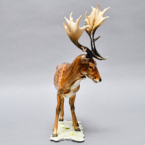 Коллекционная Фарфоровая статуэтка «Пятнистый Олень», Hutschenreuther Германия.