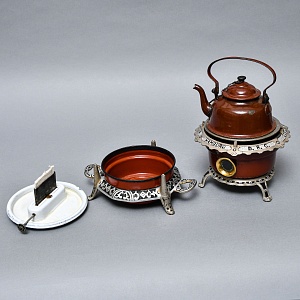 Редкость! Старинная Керосиновая Горелка - Плитка - Керогаз с Чайником, GEORG HALLER Германия -30 гг.