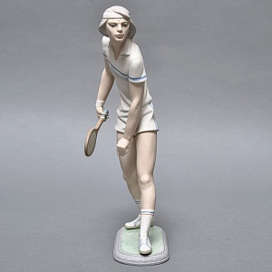 Парные Фарфоровые статуэтки «Теннисистка и Теннисист», Lladro Испания, 1982 - 1987 годы. 