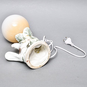 Фаянсовая Настольная Лампа - Светильник «Белка» СССР ЗиК Конаково - 1958 год.