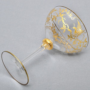 Хрустальные Фужеры для Шампанского - Креманки серия «Золотой Фазан», JOSEPHINENHUTTE, Германия -50 гг. 