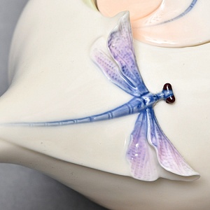 Авторский Фарфоровый Чайный сервиз «Бабочки и стрекозы» на 4 персоны, Franz Collection Тайвань.