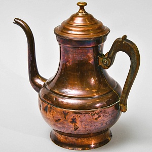 Декоративный Антикварный Медный Кофейник - Чайник, Бельгия 20 -е годы ХХ века.