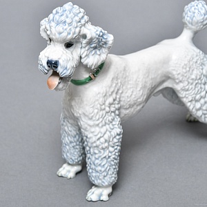 Коллекционная Фарфоровая статуэтка «Собака. ПУДЕЛЬ в зеленом ошейнике», ROSENTHAL Германия.
