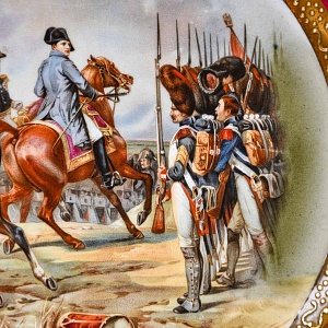 Коллекционная Фарфоровая тарелка - блюдо «Наполеон в битве при Йене», Porcelaine de Paris Франция.