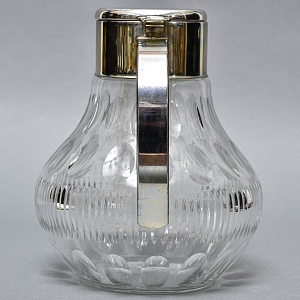 Винтажный Графин - Кувшин на 3.2 литра. Колба для льда, Хрусталь, Silverplated Германия. 