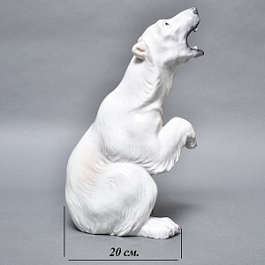 РЕДКОСТЬ! Большая Фарфоровая статуэтка «Белый медведь», Dahl-Jensen Дания, середина ХХ века.