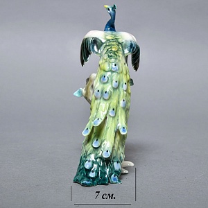 Коллекционная Фарфоровая статуэтка «Птица. Павлин на ветке», Kaiser Германия, середина ХХ века. 