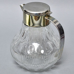 Винтажный Графин - Кувшин на 3.2 литра. Колба для льда, Хрусталь, Silverplated Германия. 