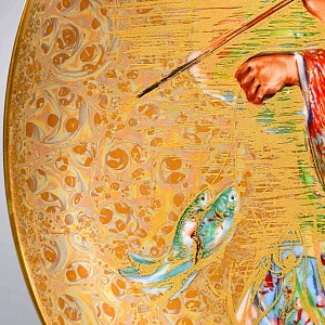 Авторская Фарфоровая Тарелка - Блюдо «Мистер Обата» Gold, Rosenthal Германия, 1974 - 1982 год. 