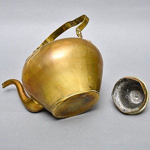 Большой Антикварный Латунный Чайник на 5 литров, Франция, начало ХХ века.