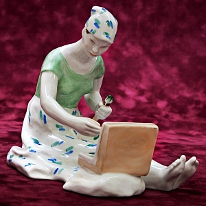 Редкая! Коллекционная Авторская Фарфоровая статуэтка «На Этюдах», ДФЗ - Дулево, СССР 50 гг. 