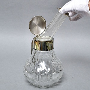 Винтажный Графин - Кувшин на 3.2 литра. Колба для льда, Хрусталь, Silverplated Германия. 