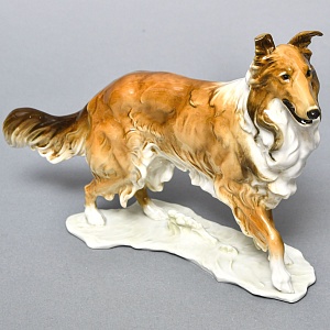 Редкость! Фарфоровая Статуэтка «Собака - Колли», Hutschenreuther, Германия -1965 год.