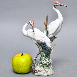 Коллекционная Фарфоровая статуэтка «Птицы. Пара журавлей», Lladro Испания. 