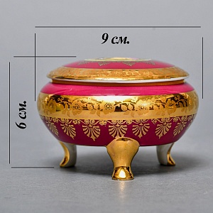 Антикварная Фарфоровая Шкатулка - Бонбоньерка «Дама с Кавалером - Свидание», DW Karlsbad, Германия 20-е гг.