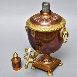 Редкость! Старинный Медный Угольный Самовар на 2,5 л. Германия, начало XX века.