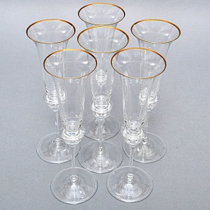 Коллекционный Авторский Набор Хрустальных Фужеров для Шампанского «ПИРУЭТ», PEILL und PITZLER Германия, 60 -е годы ХХ века.