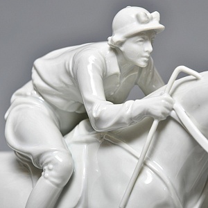 Коллекционная Фарфоровая статуэтка «Наездница. Женский Конкур», ROSENTHAL Германия, 1938 - 1948 годы.