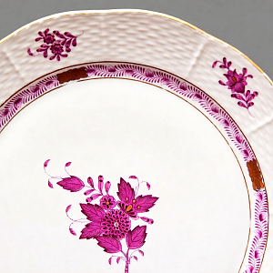 Фарфоровая Супница - Тюрина на подставке «APPONYI PURPUR», HEREND Венгрия - 1942 год.  