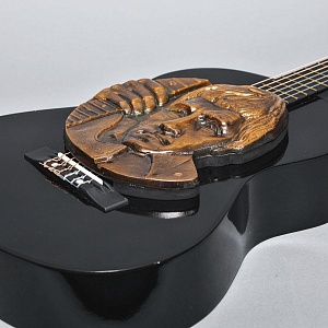 Авторское Настенное Панно «Гитара и Владимир Высоцкий», медь, СССР 80-е годы ХХ века.