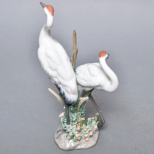 Коллекционная Фарфоровая статуэтка «Птицы. Пара журавлей», Lladro Испания. 