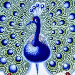 Коллекционное Фарфоровое блюдо - тарелка «ПАВЛИН», Furstenberg Германия, вторая половина ХХ века.