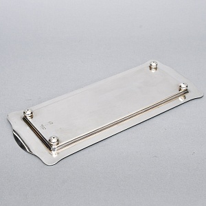 Винтажный Прямоугольный Металлический Поднос - Подставка, Silverplate Англия.