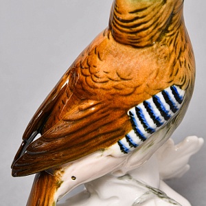 Птица - Фарфоровая статуэтка «Сойка», Karl Ens Германия, первая половина ХХ века.