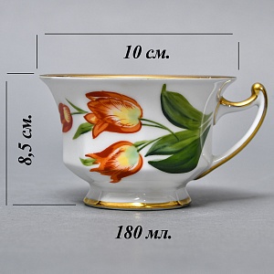 Антикварная Фарфоровая Чайная пара «Тюльпаны», ROSENTHAL Германия - 1926 год. 