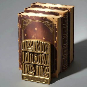 Букенды - Держатели - Ограничители - Подставка для книг «Книжная библитотека», Латунь, Германия.