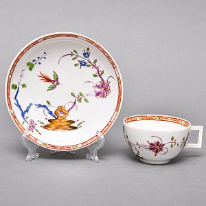 Антикварная Фарфоровая Кофейная пара MEISSEN / МЕЙСЕН, период Марколини, 1774 - 1814 годы.
