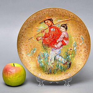 Авторская Фарфоровая Тарелка - Блюдо «Мистер Обата» Gold, Rosenthal Германия, 1974 - 1982 год. 