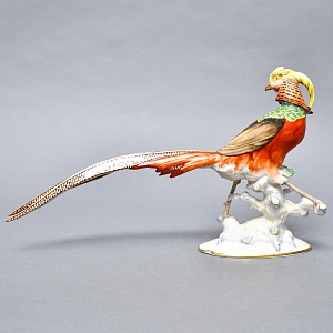 Коллекционная Фарфоровая статуэтка Птица - «Золотой Фазан», Hutschenreuther Германия, 60-е гг.