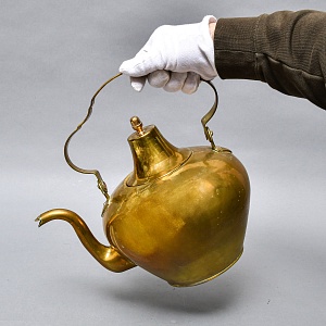 Большой Антикварный Латунный Чайник на 5 литров, Франция, начало ХХ века.