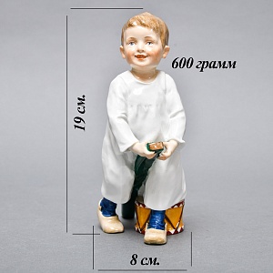 Коллекционная Фарфоровая статуэтка «Дети Хеншеля. Ребёнок с палочкой и барабаном», Meissen Германия.