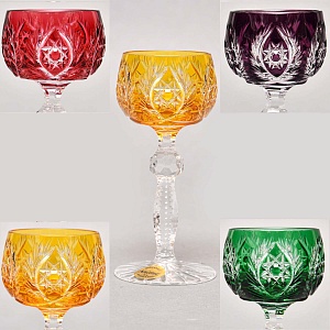 Редкость! Хрустальные Рюмки 4-е штуки серия «FLIRT», Knittel FAKIRIS Германия, 60 -е годы ХХ века.