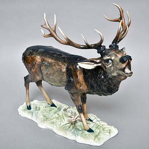 Редкость! Большая Фарфоровая статуэтка «ОЛЕНЬ», ROSENTHAL Германия, 1946 - 1949 годы. 