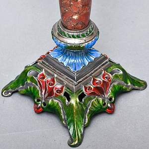 Старинная Керосиновая Лампа «Цветущий Аквамарин», Kosmos - Brenner, Франция начало ХХ века.