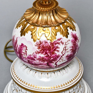 Электрическая Настольная Фарфоровая Лампа - Светильник, Giulia Mangani Италия, середина ХХ века. 