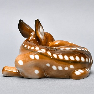 Коллекционная Фарфоровая статуэтка «Лежащий Олененок», ROSENTHAL Германия, 1943 - 1946 годы. 