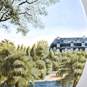 Редкость! Коллекционная Фарфоровая Тарелка - Блюдо «Дворцовый сад -1820 года», Германия -1987 г.