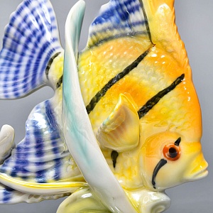 Коллекционная Фарфоровая статуэтка «Аквариумная рыбка. Скалярия», GOEBEL Германия, 1950 - 1955 годы. 