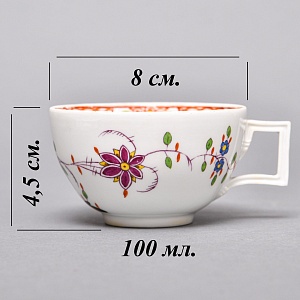 Антикварная Фарфоровая Кофейная пара MEISSEN / МЕЙСЕН, период Марколини, 1774 - 1814 годы.